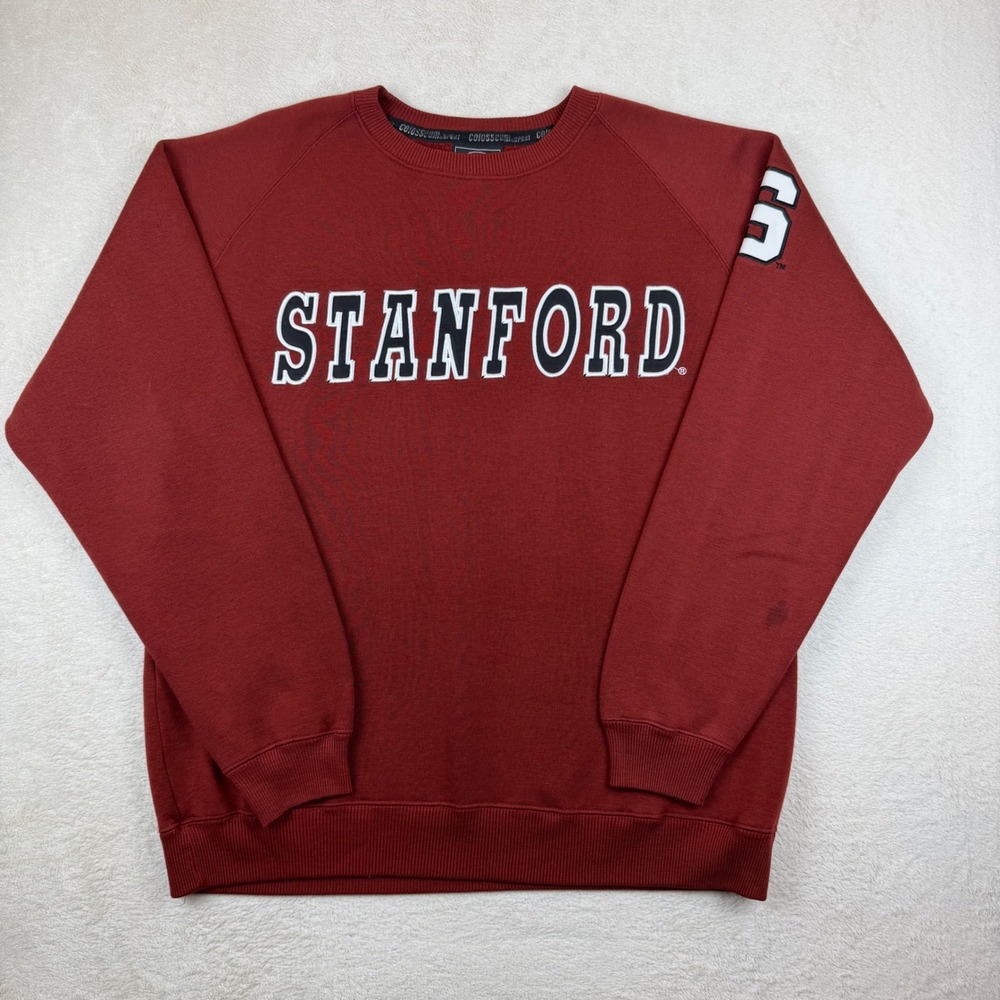 Vintage 90's Stanford Cardinal Red Crewneck Sweatshirt Mens Large‎ Colosseum Y2K